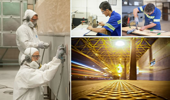 Colagem de colaboradores da Floramar em atividades operacionais